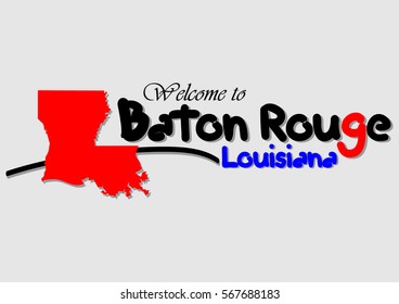 Welcome To Baton Rouge Louisiana, Vector Design