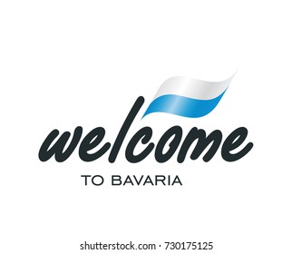 Welcome to Bavaria flag sign logo icon