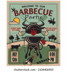 Welcome to BBQ party black color stakes
