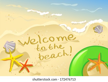 welcome to the beach. vector illustration