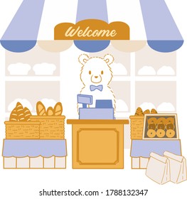 Welcome to Bear's Bakery Vector Illustration