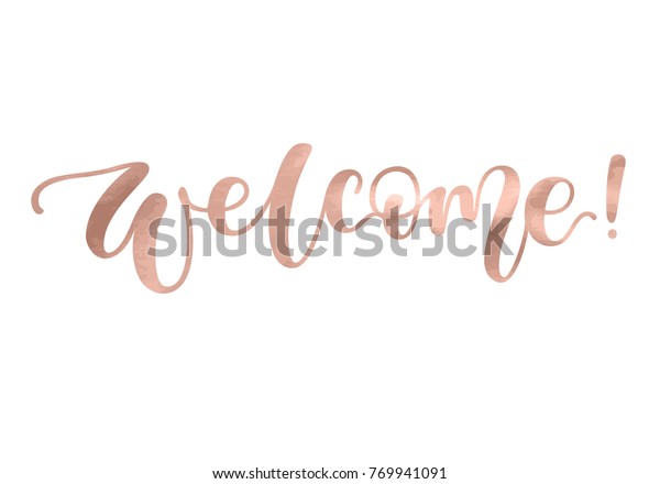 Welcome Beautiful Fashion Greeting Card Calligraphy Stock Vector ...