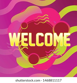welcome, beautiful greeting card background or banner with violet theme. design illustration