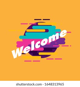 welcome, beautiful greeting card background or template banner with abstract colour for sport theme. vector design illustration