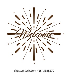 welcome, Beautiful greeting card poster with calligraphy text