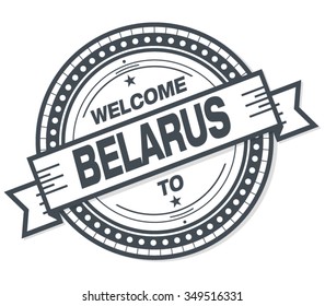 Welcome To Belarus Stamp Badge