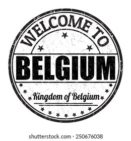 Welcome to Belgium grunge rubber stamp on white background, vector illustration