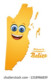 Welcome to Belize happy face map illustration