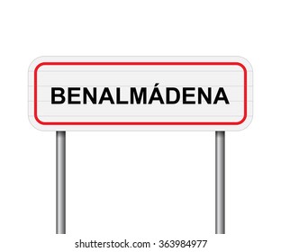 Welcome to Benalmadena, Spain road sign vector