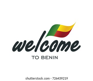 Welcome to Benin flag sign logo icon