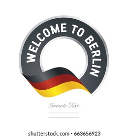 Welcome to Berlin Germany flag logo icon
