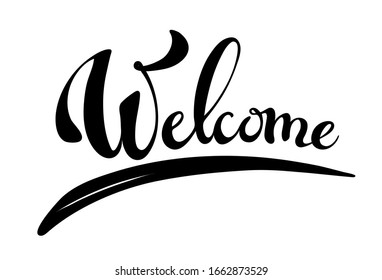 Welcome Black Handwritten Text Isolated On Stock Vector (Royalty Free ...