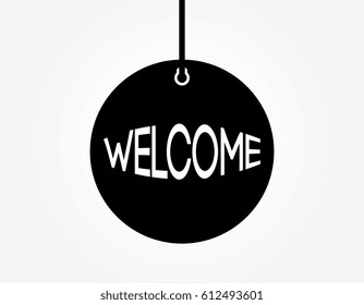 welcome. black hanging ball