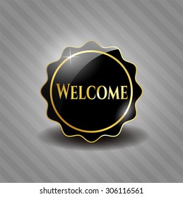 Welcome black shiny emblem