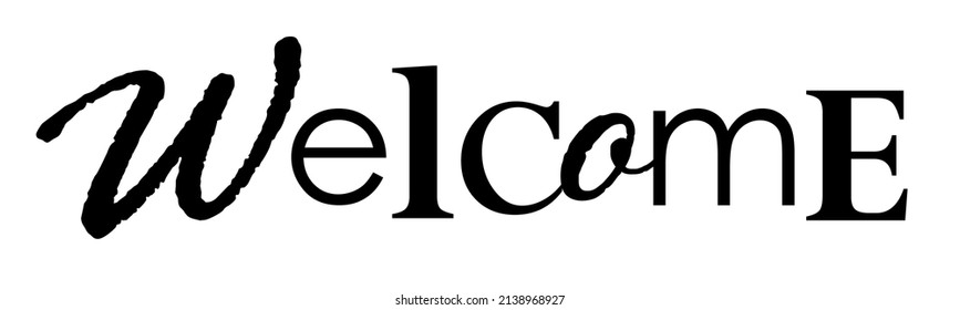 WELCOME black vector typography banner