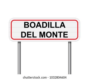 Welcome to Boadilla del Monte, Spain road sign vector