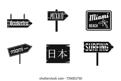 Welcome board icon set. Simple set of welcome board vector icons for web design isolated on white background