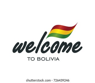 Welcome to Bolivia flag sign logo icon