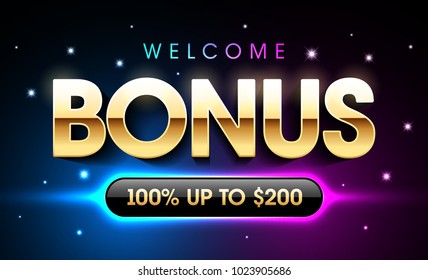 Welcome bonus gambling casino games banner, first deposit bonus, vector illustration