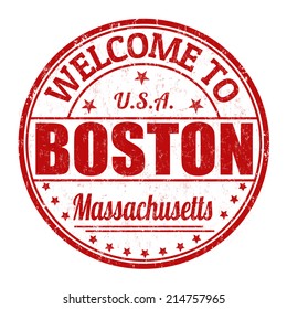 Welcome to Boston grunge rubber stamp on white background, vector illustration