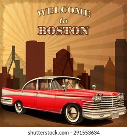 Welcome to Boston retro poster.