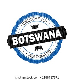 Welcome to Botswana flag Stamp on white background,Thai design.Vector