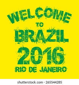 welcome to brazil 2016 vector art