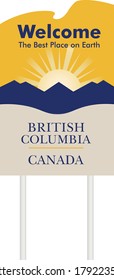 welcome to British columbia ,Canada road sign