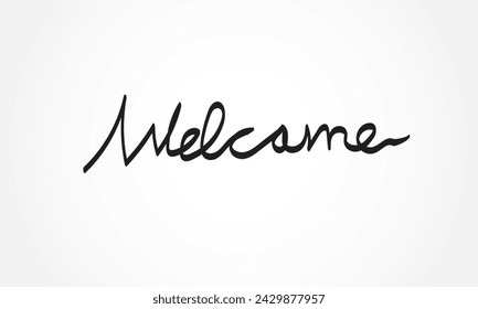 Welcome to brush calligraphy banner Design with vector design