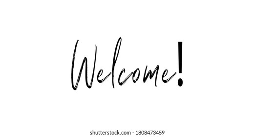 WELCOME brush lettering text calligraphy banner 