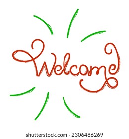 welcome brush on white background. Vector illustration.