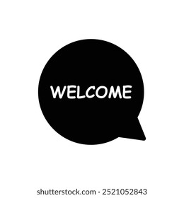 ícone de balão de boas-vindas vetor de fala
