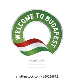 Welcome to Budapest Hungary flag logo icon