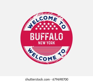 Welcome To Buffalo, New York State USA Badge Sign