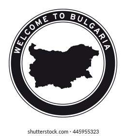 Welcome to Bulgaria vector logo sticker button