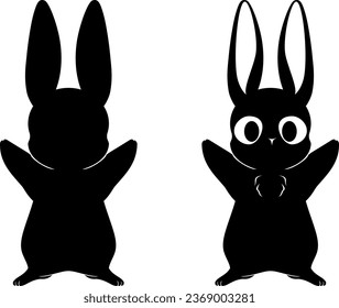 icono de vector de silueta de conejo de bienvenida