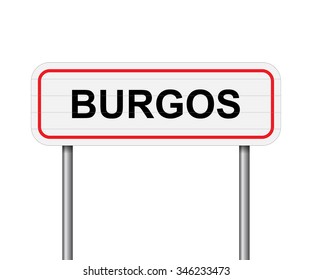 Welcome to Burgos Spain road sign vector