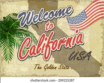 Welcome to California retro background.