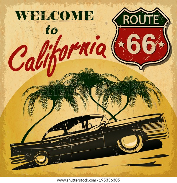 Welcome to California retro\
poster.