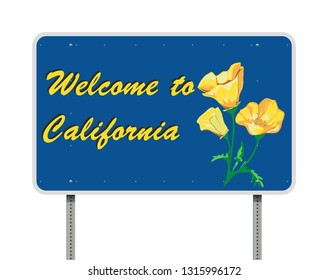 Welcome to California road sign