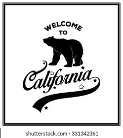 Welcome to California  - typographical Background. Vector EPS8 illustration. 