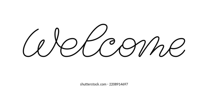 Welcome calligraphic banner. Motivational success quote for school, greetings and work. Lettering for landing page template ui web mobile app, poster, inscription. Minimalistic editable stroke header