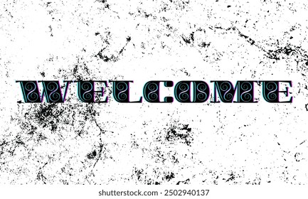 Welcome - calligraphic inscription with smooth lines. Banner Poster Vector Image, Colorful
