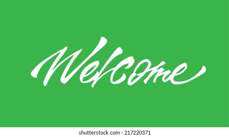 "Welcome" calligraphic lettering 