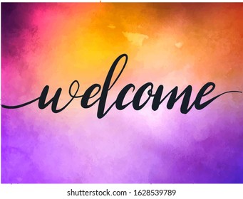 Inuité Welcome calligraphy Colorful background