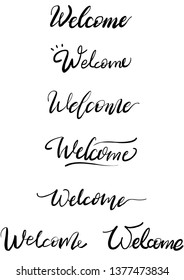 'welcome' calligraphy lettering type