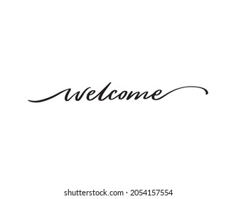 welcome calligraphy lettering word hello