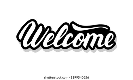 Welcome Calligraphy Template Text Your Design Stock Vector (Royalty ...