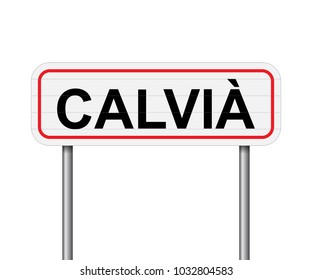 Welcome to Calvia, Spain road sign vector