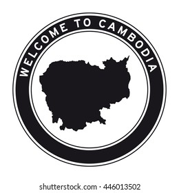 Welcome to Cambodia vector logo sticker button